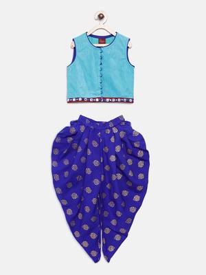 Blue printed cotton kids-tops 1