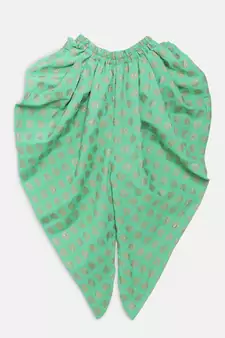Green printed polyester kids-tops