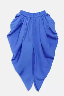 Blue printed brocade kids-tops