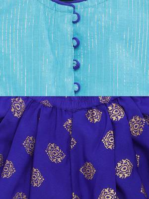Blue printed cotton kids-tops 4