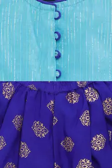 Blue printed cotton kids-tops