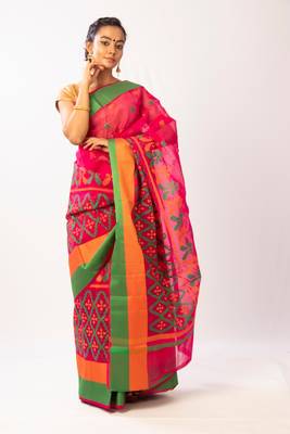 Pink Art Silk Embroidered Saree With Blouse 1