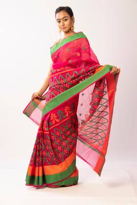 Pink Art Silk Embroidered Saree With Blouse 2