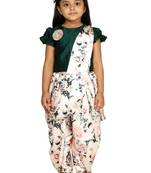 Green Dhoti saree for girls