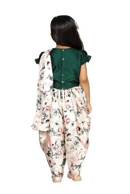 Green Dhoti saree for girls 3