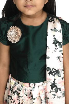 Green Dhoti saree for girls 4