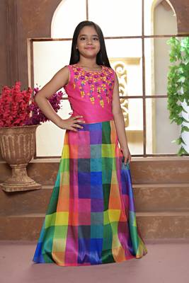 yellow printed Polyester Stitched lehenga choli 1