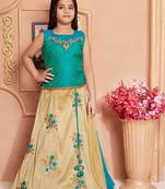 Cream embroidered Polyester Stitched lehenga choli