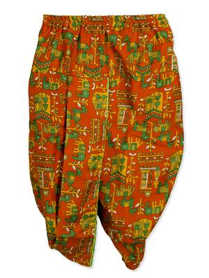 green KURTA WITH ANIMAL PRINT DHOTI 4