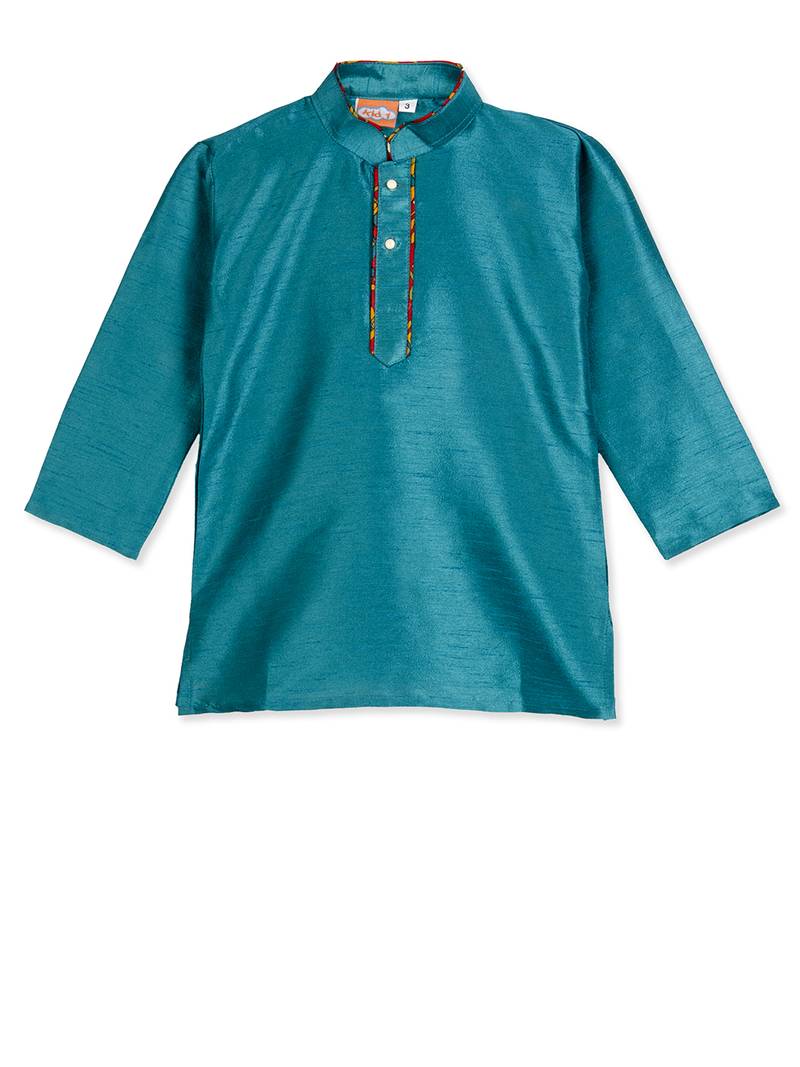 Green Kurta With Animal Print Dhoti