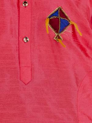 Pink Kite Patch  Cross Kurta With Dhoti 2