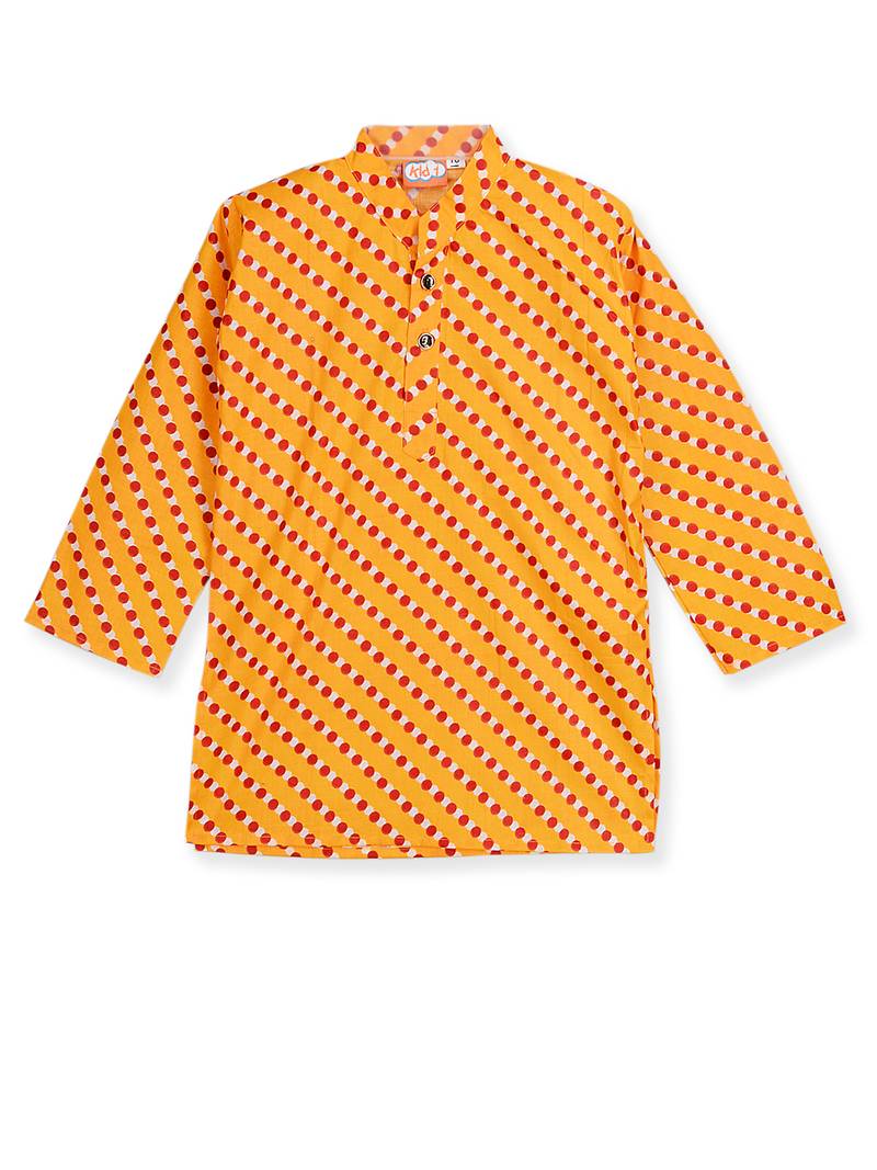 Yellow Printed Kurta Pajama With Jacket