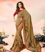 multicolor printed georgette saree with blouse