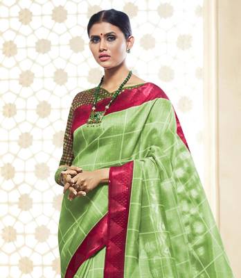 multicolor printed cotton_silk saree with blouse 2