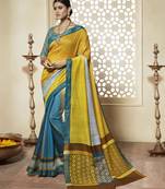 multicolor printed cotton_silk saree with blouse