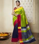 multicolor printed cotton_silk saree with blouse