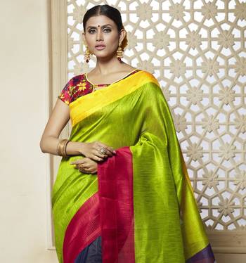 multicolor printed cotton_silk saree with blouse 2