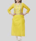 Daffodil Gotta Straight Kurti with Off-White Gotta Palazzo