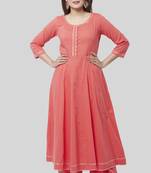 orange Gotta Anarkali with Straight Palazzo