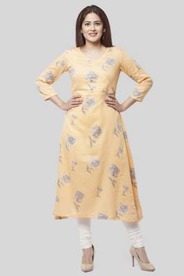 Melon Orange Angrakha Kurti with Off-White Churidaar 1