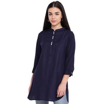 blue plain Rayon tunics 1