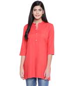Pink plain Rayon tunics