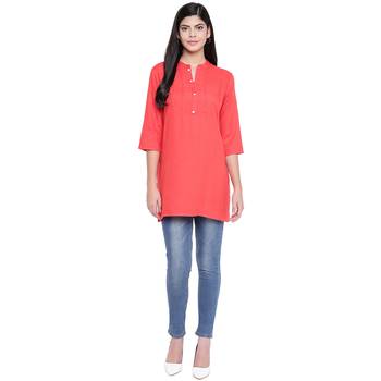 Pink plain Rayon tunics 2