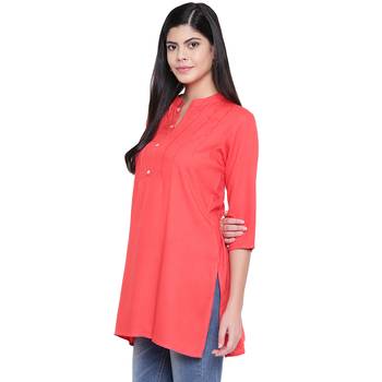 Pink plain Rayon tunics 3