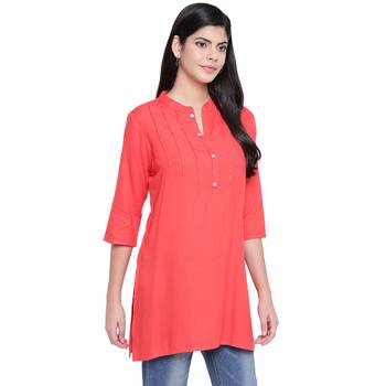 Pink plain Rayon tunics 4