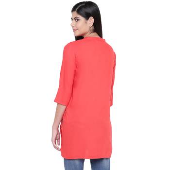 Pink plain Rayon tunics 5