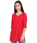 Red plain Rayon tunics