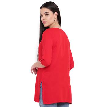 Red plain Rayon tunics 5