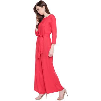 Pink plain Rayon Jumpsuit 3