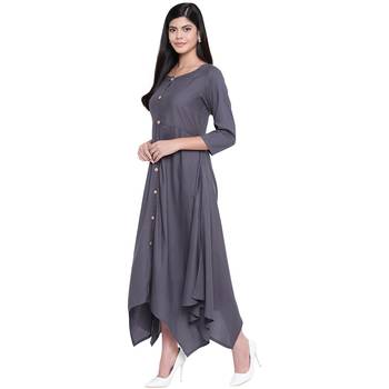 Grey plain Rayon dresses 2