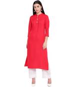 Red plain Rayon kurtis