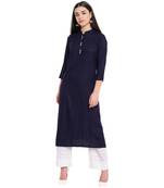 Navy plain Rayon kurtis