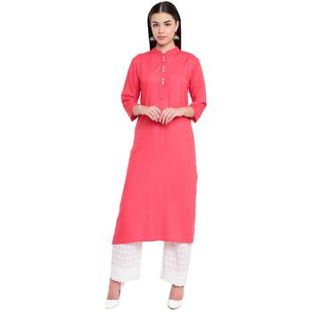 Pink plain Rayon kurtis 1