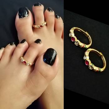 High Quality Multistone Handpaint Toe-rings 1