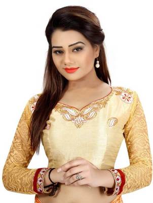 Maroon Embroidered Brasso Saree With Blouse 4