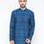 Blue Printed Cotton Men Kurta 