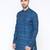 Blue Printed Cotton Men Kurta 