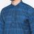 Blue Printed Cotton Men Kurta 