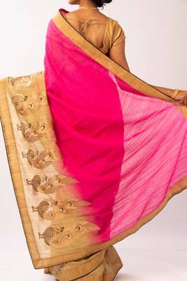 Pink Art Silk Embroidered Saree With Blouse 4
