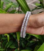 Silver   american diamonds bangles