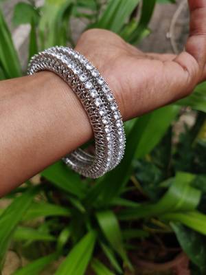 Silver   american diamonds bangles 5