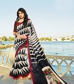 multicolor printed georgette saree with blouse