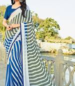 multicolor printed georgette saree with blouse