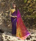 multicolor printed georgette saree with blouse