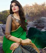 multicolor printed georgette saree with blouse