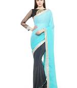 multicolor printed georgette saree with blouse